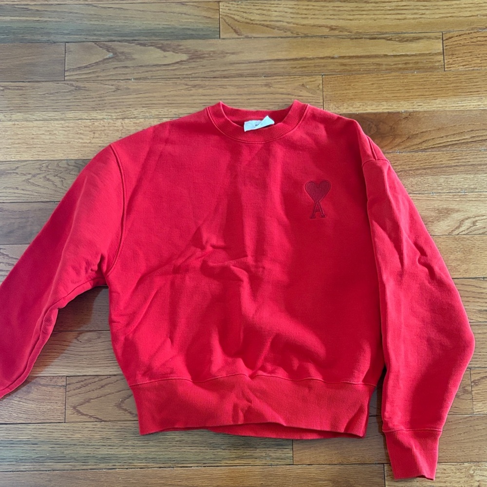 AMI Paris Red Unisex Sweatshirt crewneck